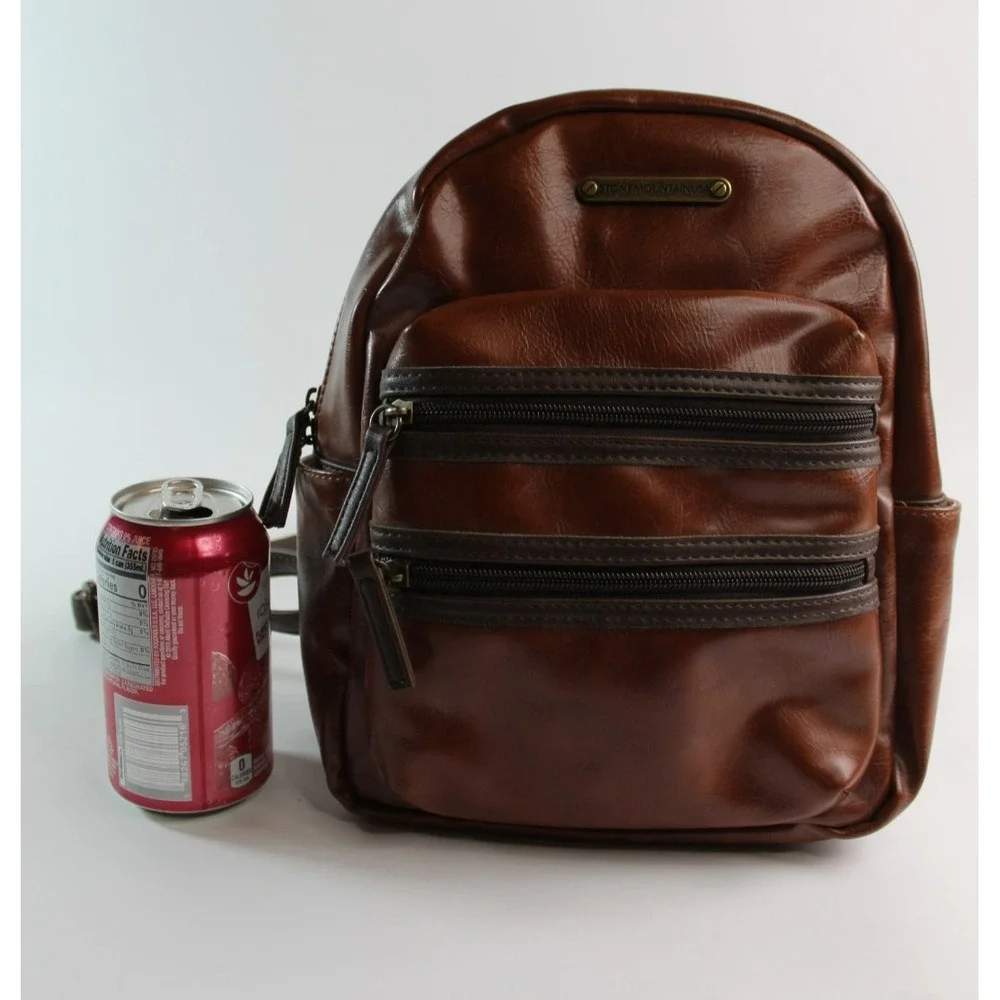 Stone Mountain USA Brown Faux leather Mini Backpack Sling Bag